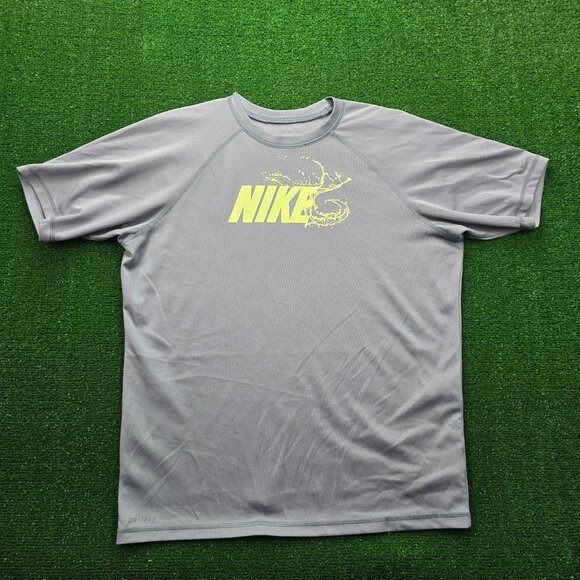 Nike Tshirt Mens Large Blue Gray Short Sleeve Activewear Dri-Fit Running Gym - Picture 1 of 9